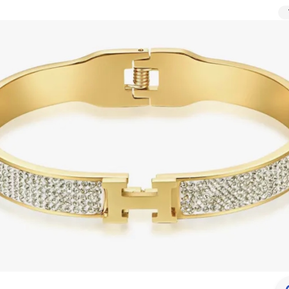 H inspired 18k gold cuff bracelet